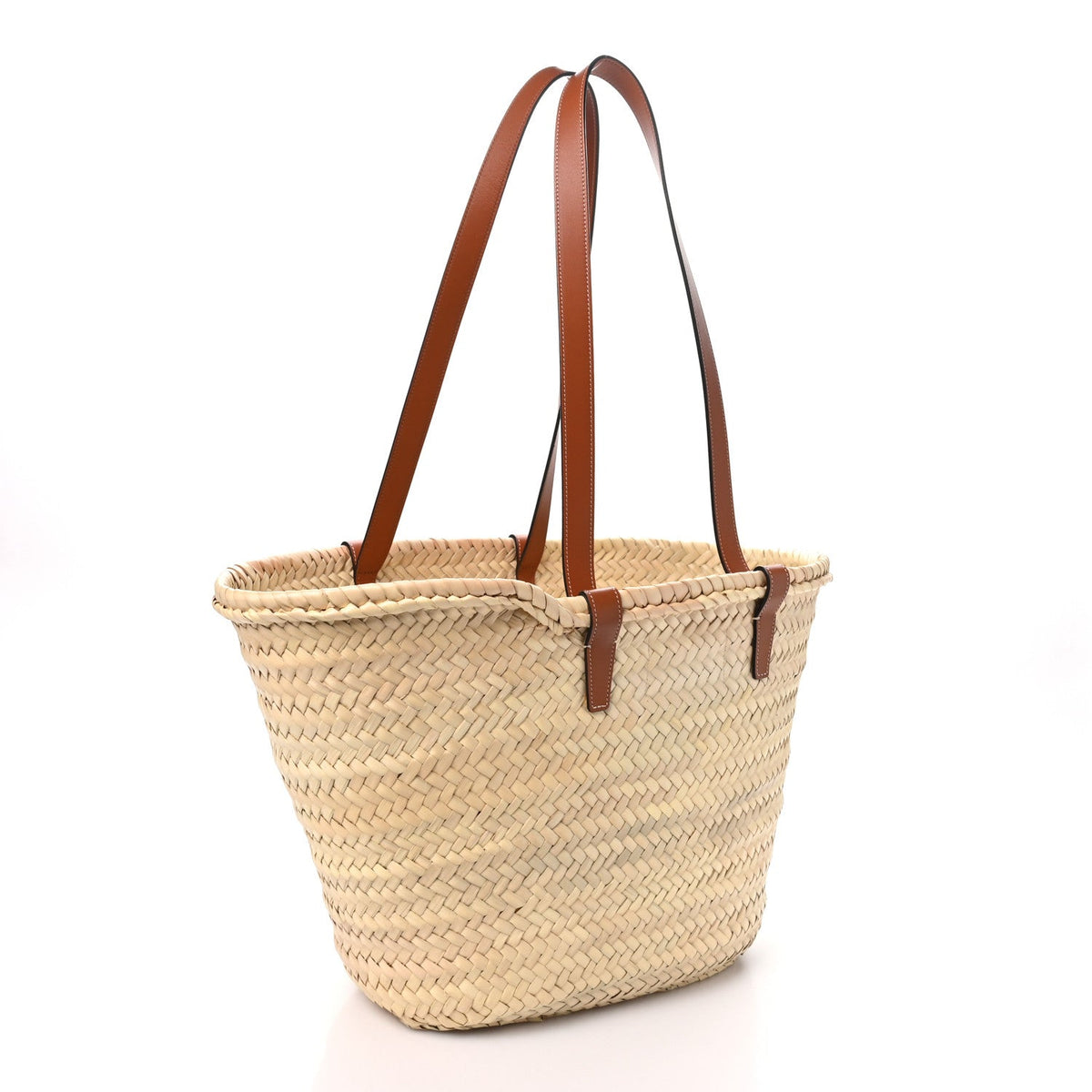 Celine Raffia Calfskin Triomphe Medium Panier Tan