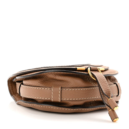Chloe Calfskin Mini Marcie Round Crossbody Bag Nut