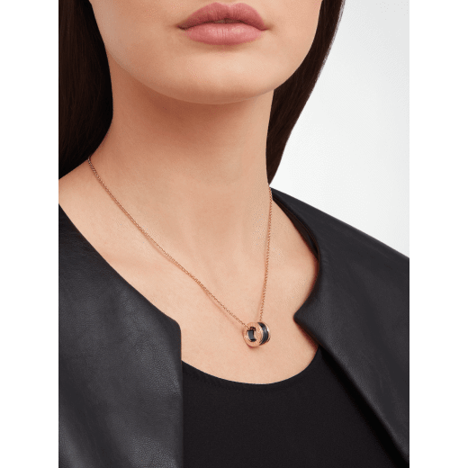 18K Rose Gold Black Ceramic BVLGARI B.zero1 Necklace