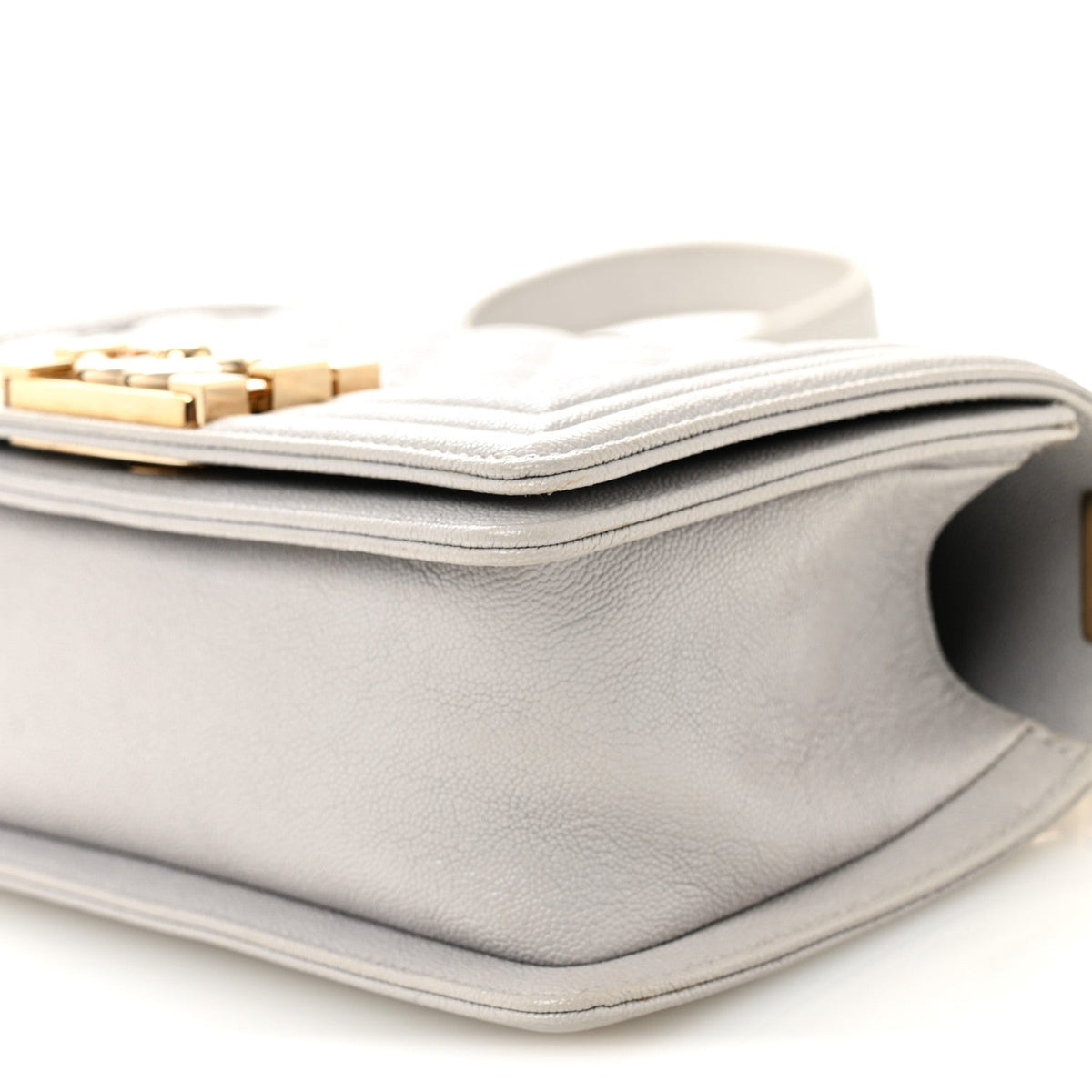 Chanel Caviar Quilted Small Boy Flap Light Grey