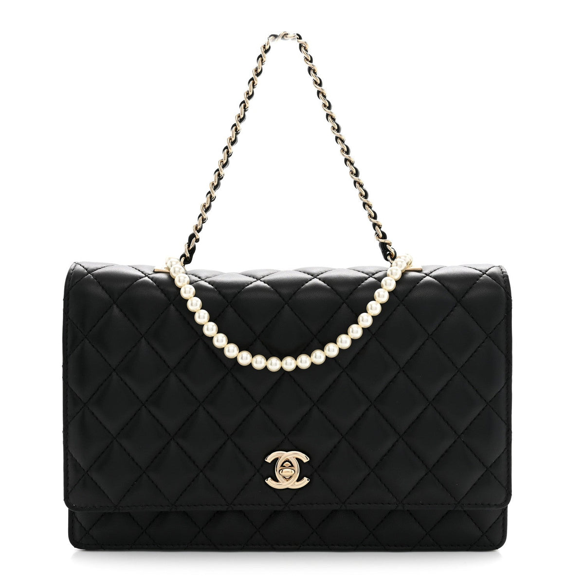 Chanel Lambskin Quilted Fantasy Pearl Flap Black