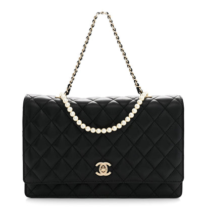 Chanel Lambskin Quilted Fantasy Pearl Flap Black