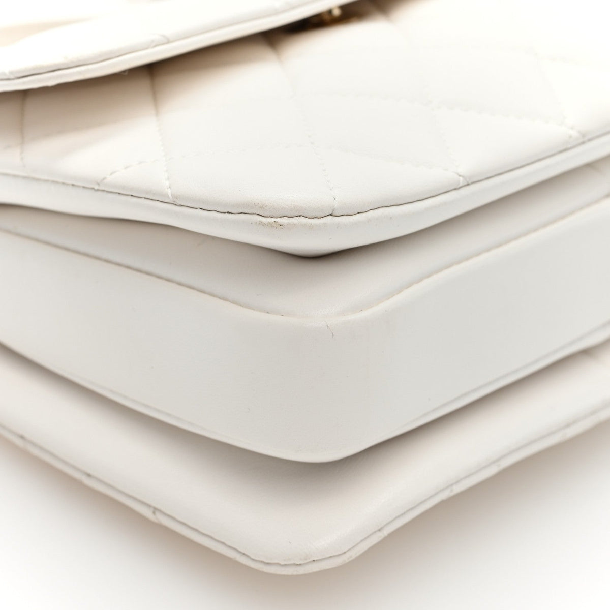 Chanel Lambskin Lacquered Quilted Small Trendy CC Flap Bag White