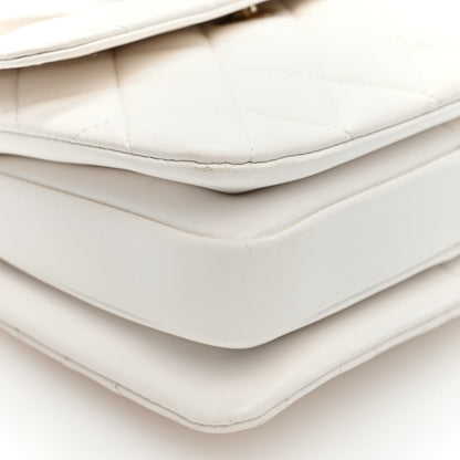 Chanel Lambskin Quilted Small Trendy CC Flap Bag White