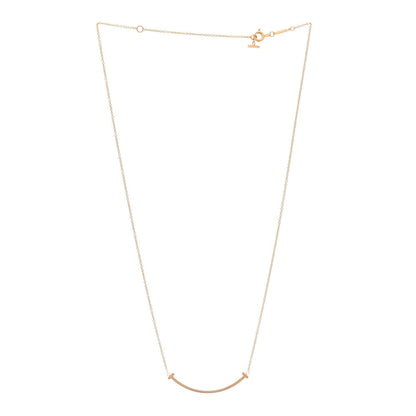 Tiffany 18K Rose Gold Small T Smile Pendant Necklace