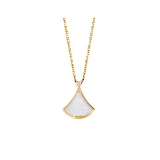 18K Gold Diamond Mother of Pearl Divas' Dream Necklace
