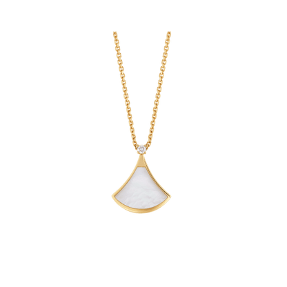 18K Gold Diamond Mother of Pearl Divas' Dream Necklace