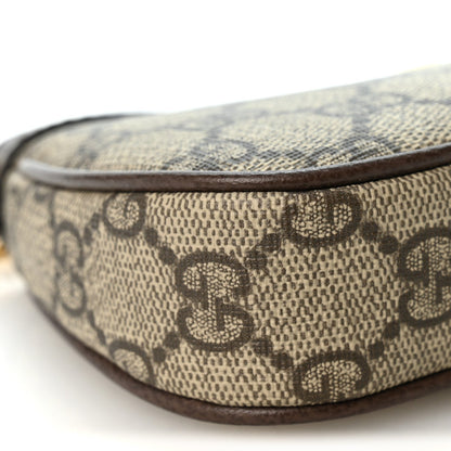 Gucci GG Supreme Calfskin Mini Ophidia Chain Bag Beige Ebony