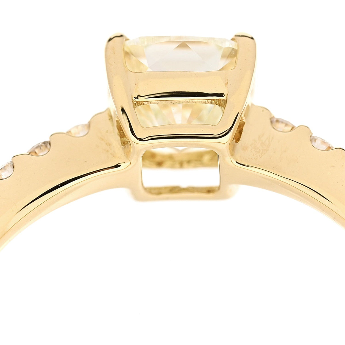 Parker & West by FASHIONPHILE18K Yellow Gold Diamond 1.00ct Cushion Cut Pave Band Engagement Ring 51 5.75