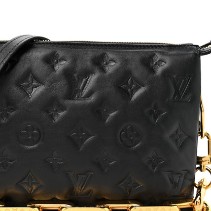 Louis Vuitton Lambskin Embossed Monogram Coussin BB Black 1957609
