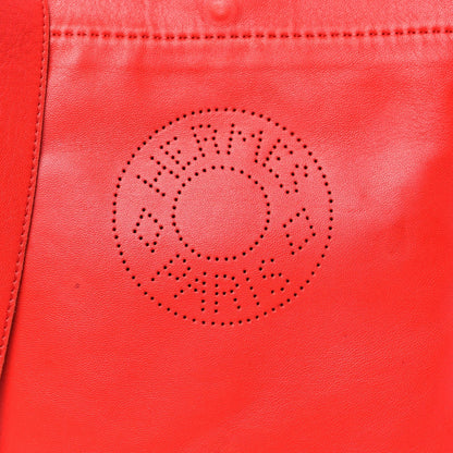 Hermes Lambskin Clou De Selle Pouch Rouge