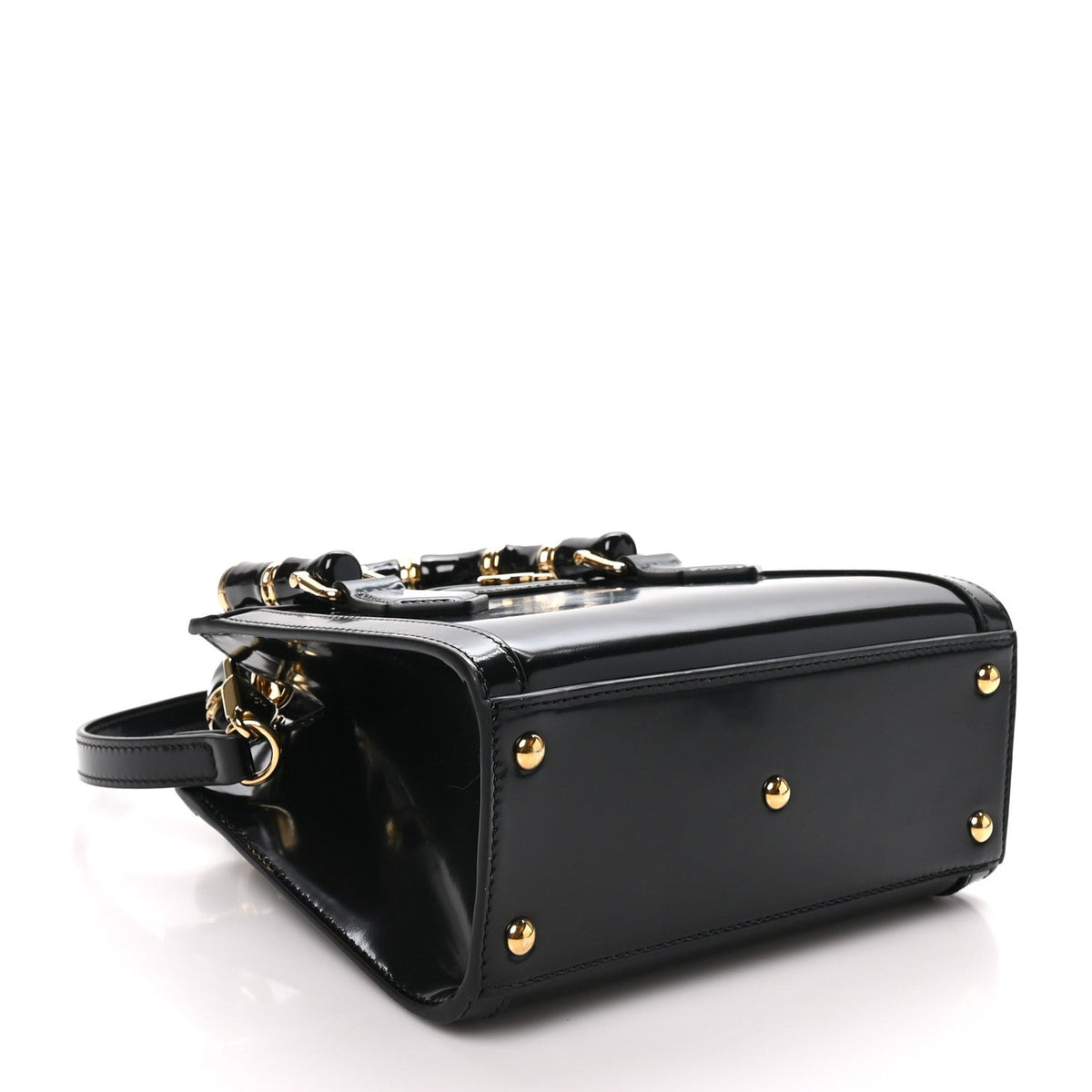 Gucci Polished Calfskin Small Diana Tote Bag Black