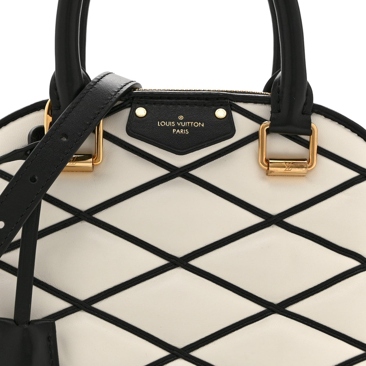 Louis Vuitton Lambskin Malletage Alma BB Black White