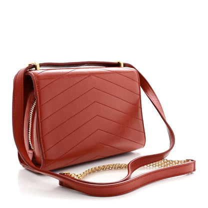 Chanel Calfskin Chevron Quilted Small Medal Flap Red 1984020