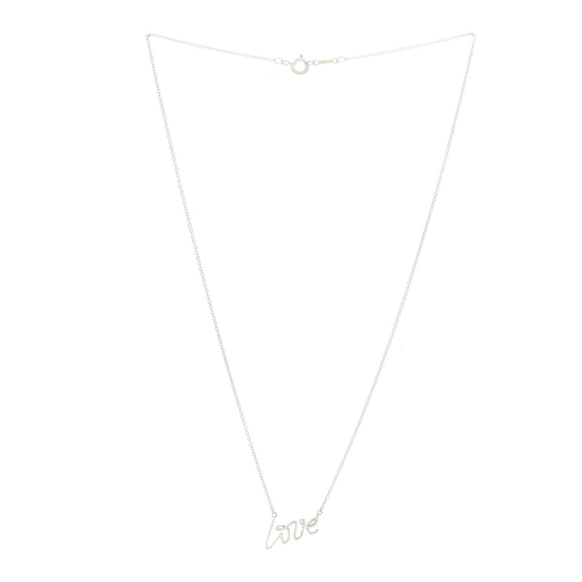 Tiffany Sterling Silver Paloma Picasso Graffiti Love Pendant Necklace