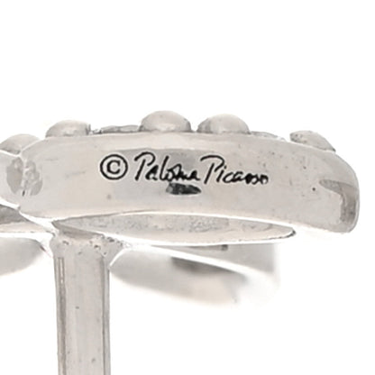 Tiffany 18K White Gold Diamond Paloma Picasso Olive Leaf Earrings