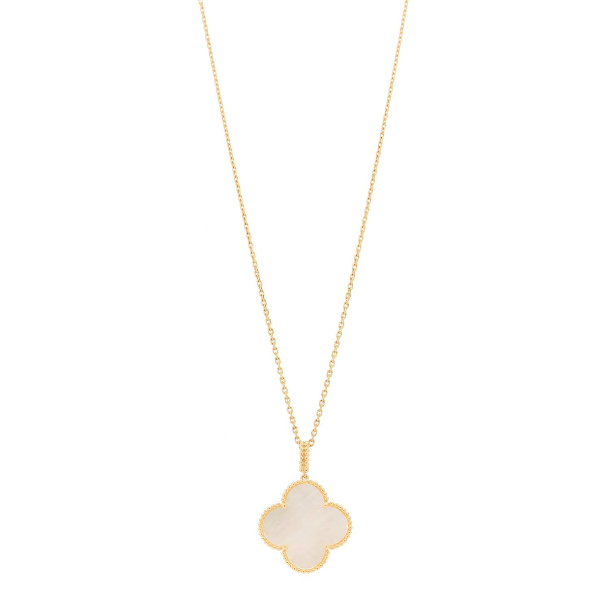 Van Cleef & Arpels 18K Yellow Gold Mother of Pearl Magic Alhambra Long Necklace