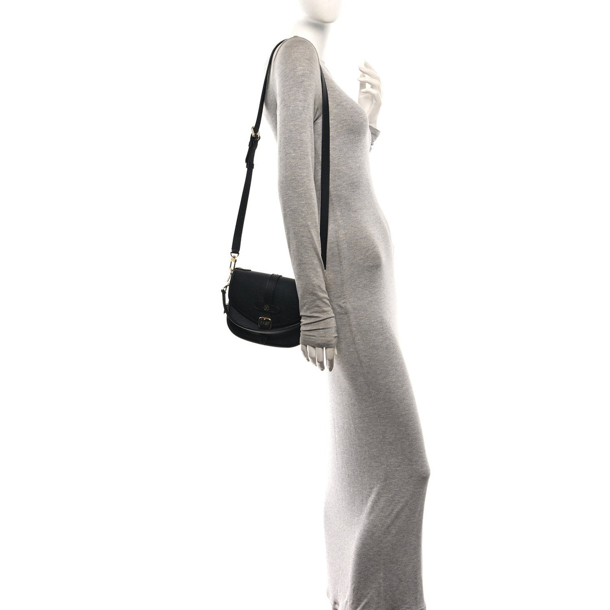 Louis Vuitton Epi Saumur BB Shoulder Bag Black