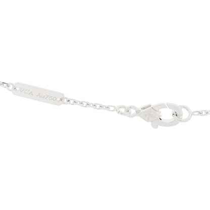 Van Cleef & Arpels 18K White Gold Guilloche Vintage Alhambra Pendant Necklace