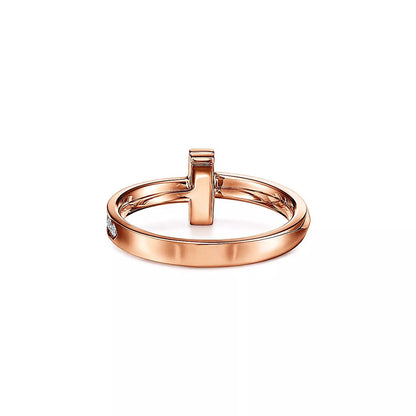 18K Gold Diamond Tiffany T1 Ring