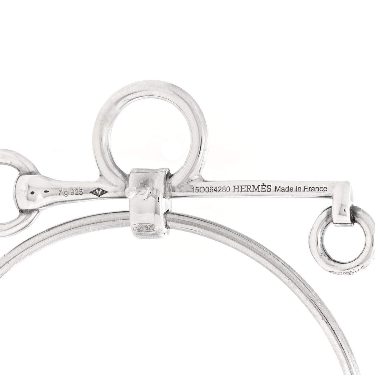 Hermes Sterling Silver Loop Earrings