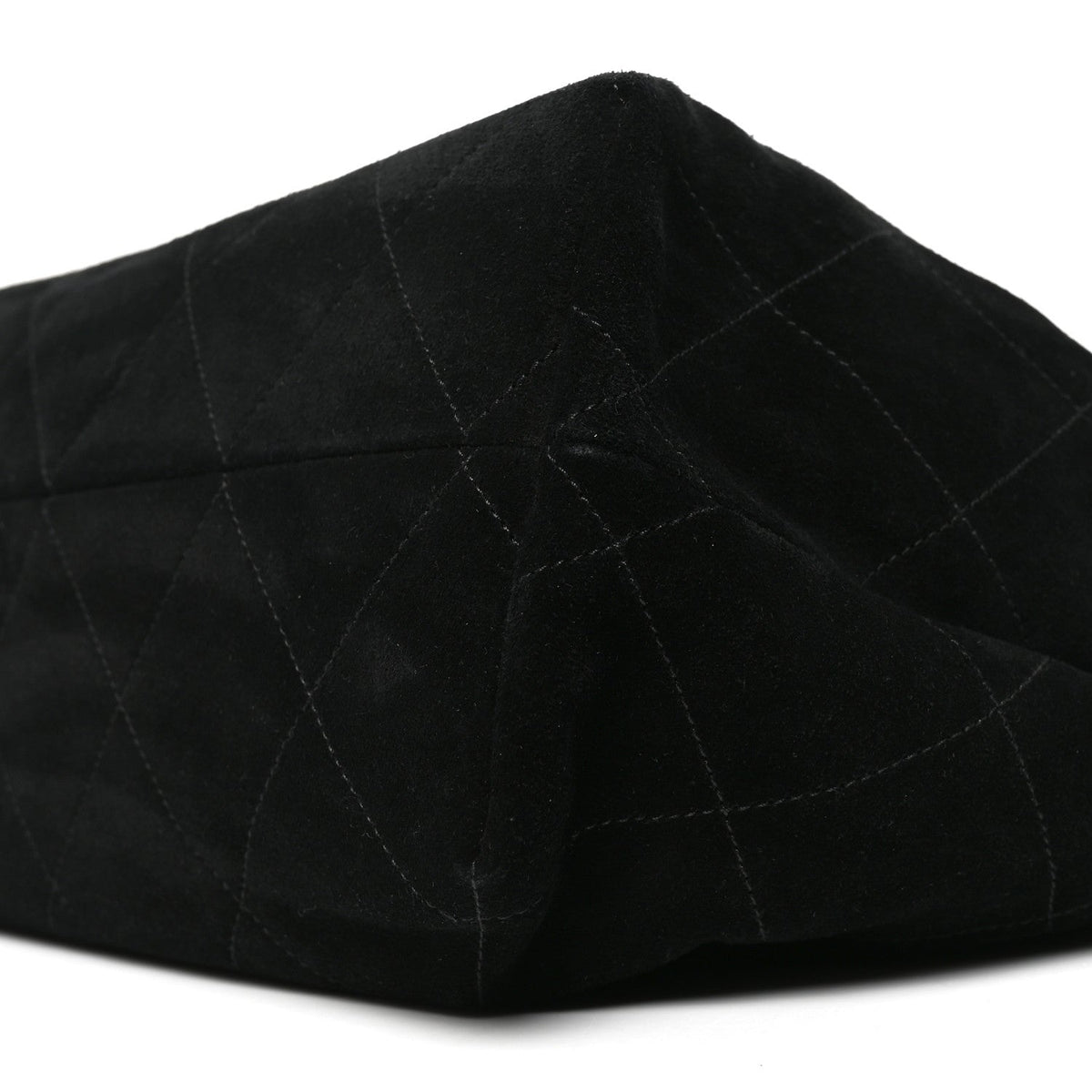 Chanel Suede Calfskin Lambskin Quilted Maxi Hobo Black