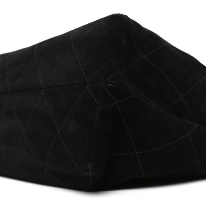 Chanel Suede Calfskin Lambskin Quilted Maxi Hobo Black