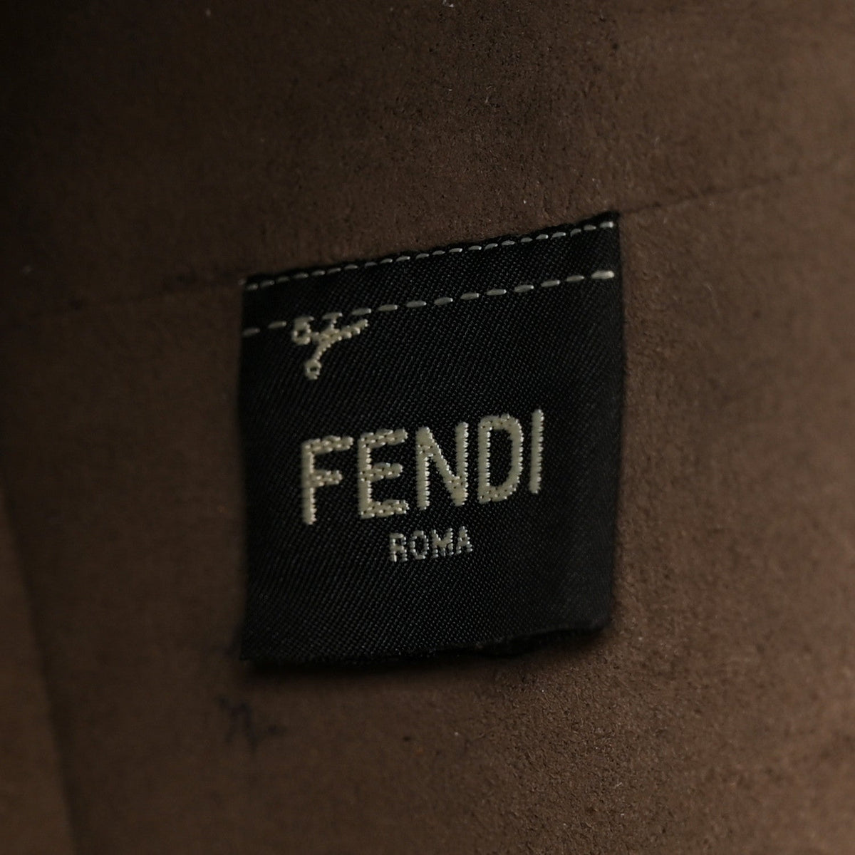 Fendi Glazed Fabric Vitello Mon Tresor Grande Mogano Panna Black