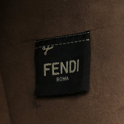 Fendi Glazed Fabric Vitello Mon Tresor Grande Mogano Panna Black