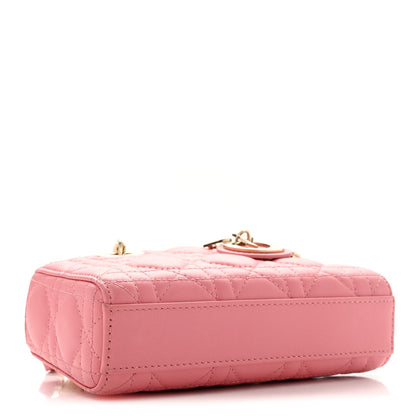 Christian Dior Lambskin Cannage Micro Lady D-Joy Pink