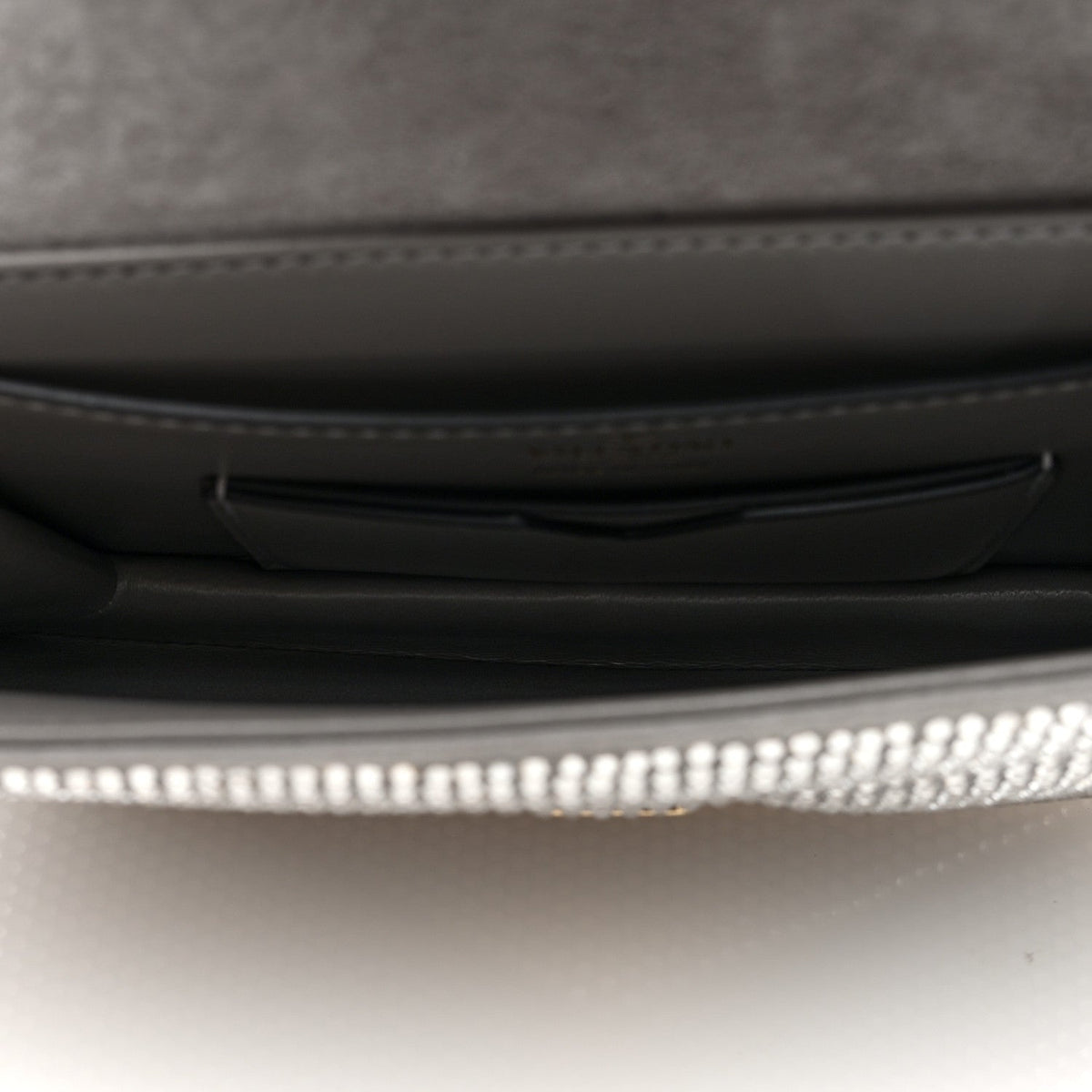 Valentino Garavani Crystal Suede Small One Stud Clutch Silver