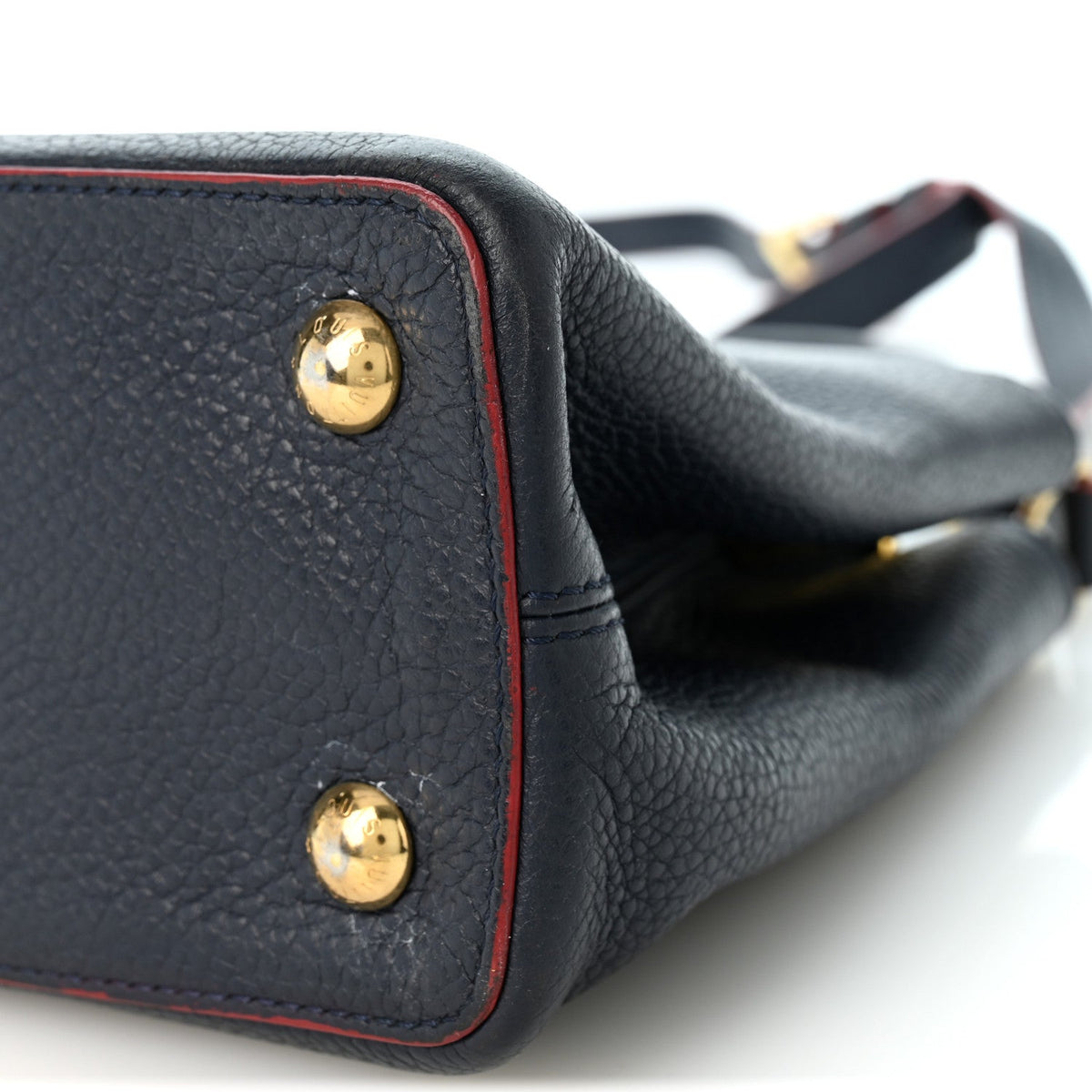 Louis Vuitton Taurillon Capucines PM Marine Rouge