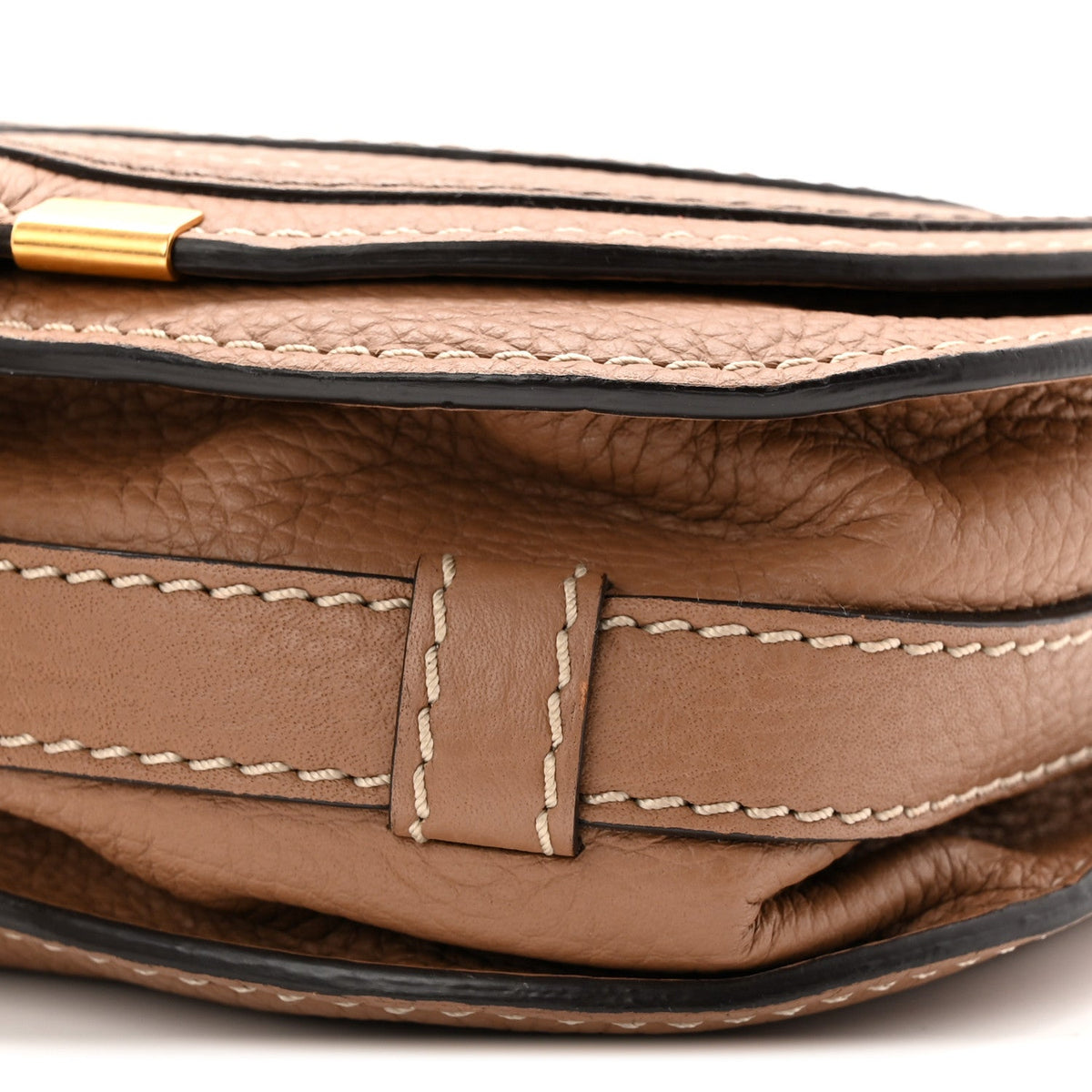 Chloe Calfskin Mini Marcie Round Crossbody Bag Nut