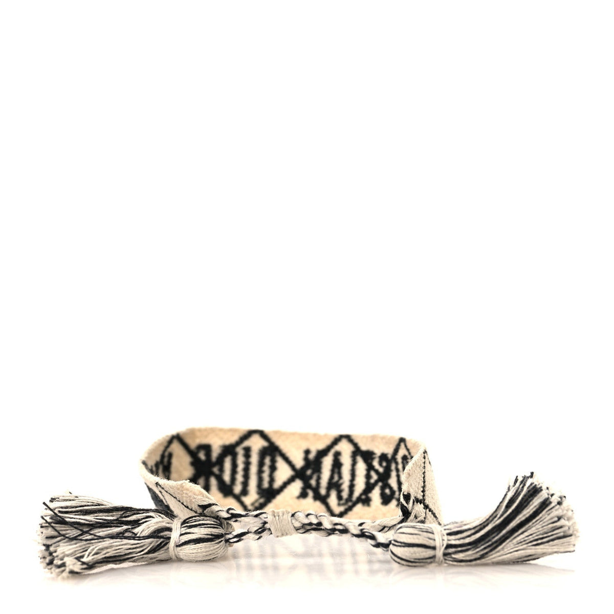 Christian Dior Woven Cotton J'Adior Friendship Bracelet Set Beige Black