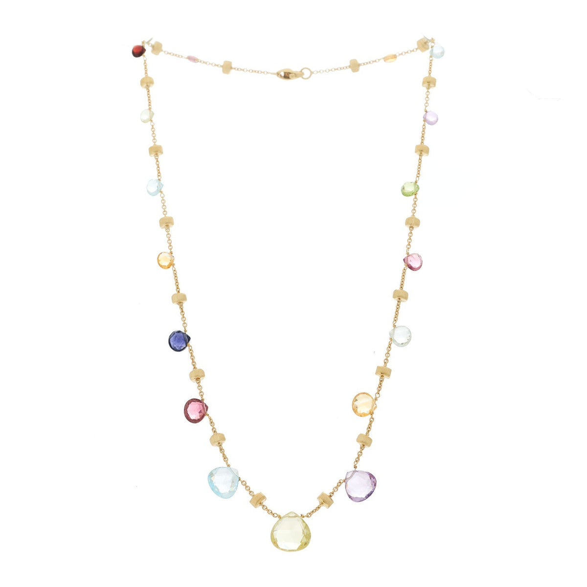 Marco Bicego 18K Yellow Gold Multi Gemstone Paradise Station Necklace