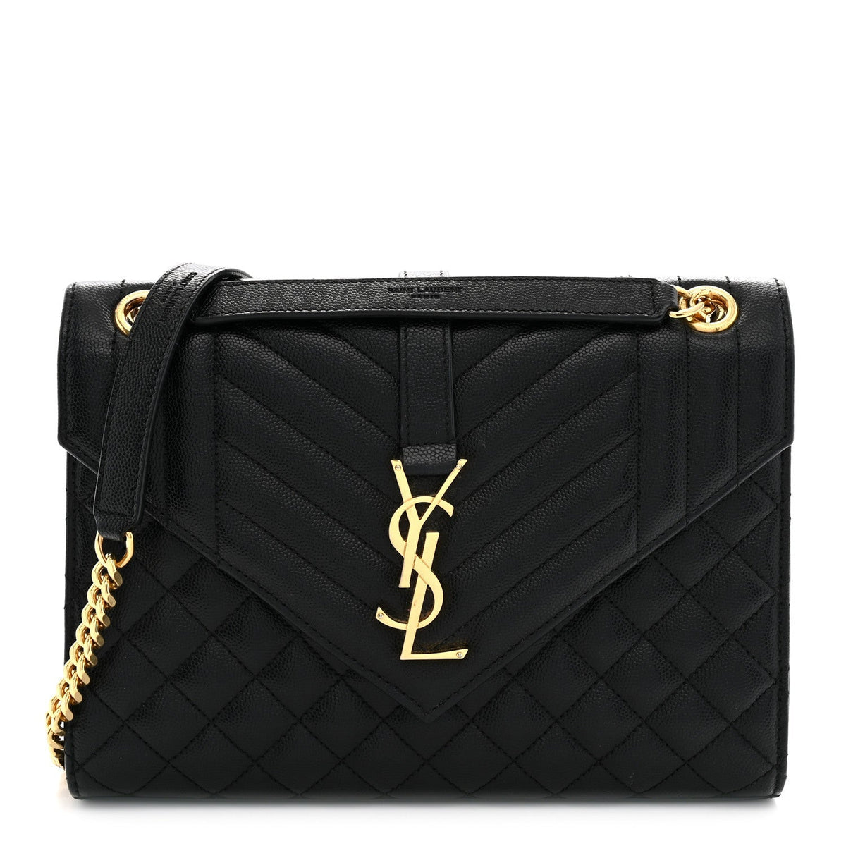 Saint Laurent Calfskin Medium Monogram Satchel Black 1983737