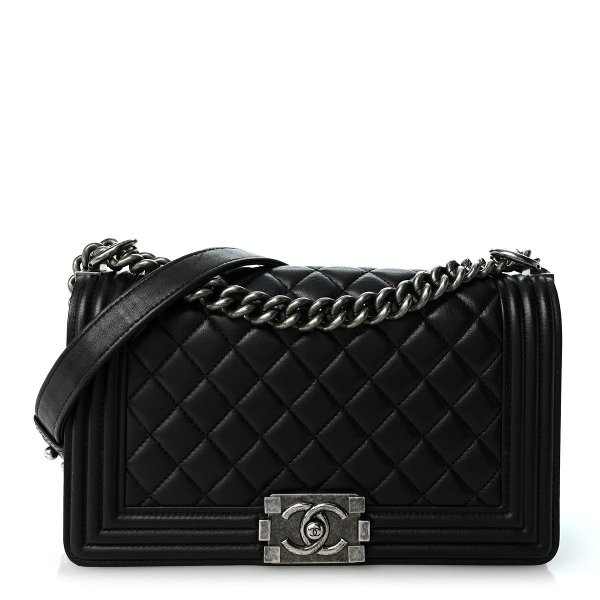 Chanel Calfskin Quilted Medium Boy Flap Black