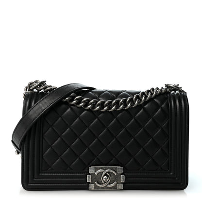 Chanel Calfskin Quilted Medium Boy Flap Black