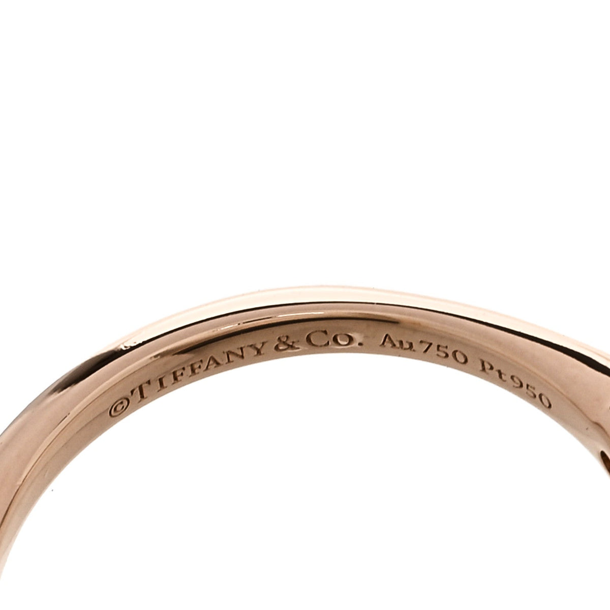 Tiffany 18K Rose Gold Platinum Diamond .48ct Solitaire Ring