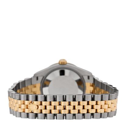 Rolex Stainless Steel 18K Yellow Gold Diamond 31mm Datejust Watch Green 278383RBR