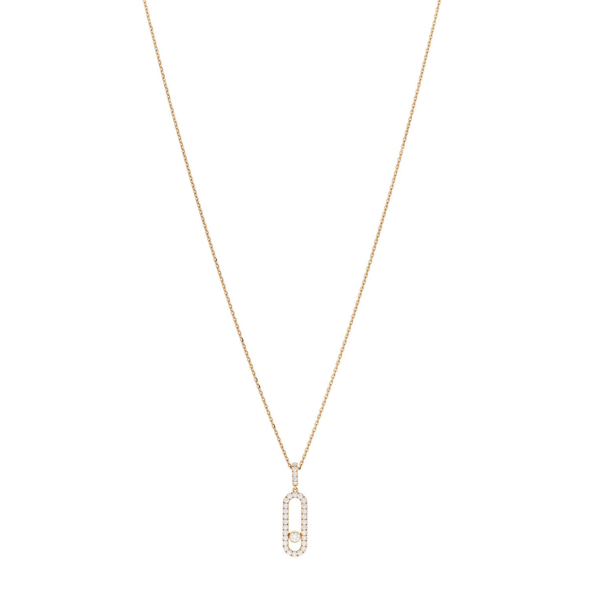 Messika 18K Yellow Gold Diamond LM Move Uno Pave Pendant Necklace