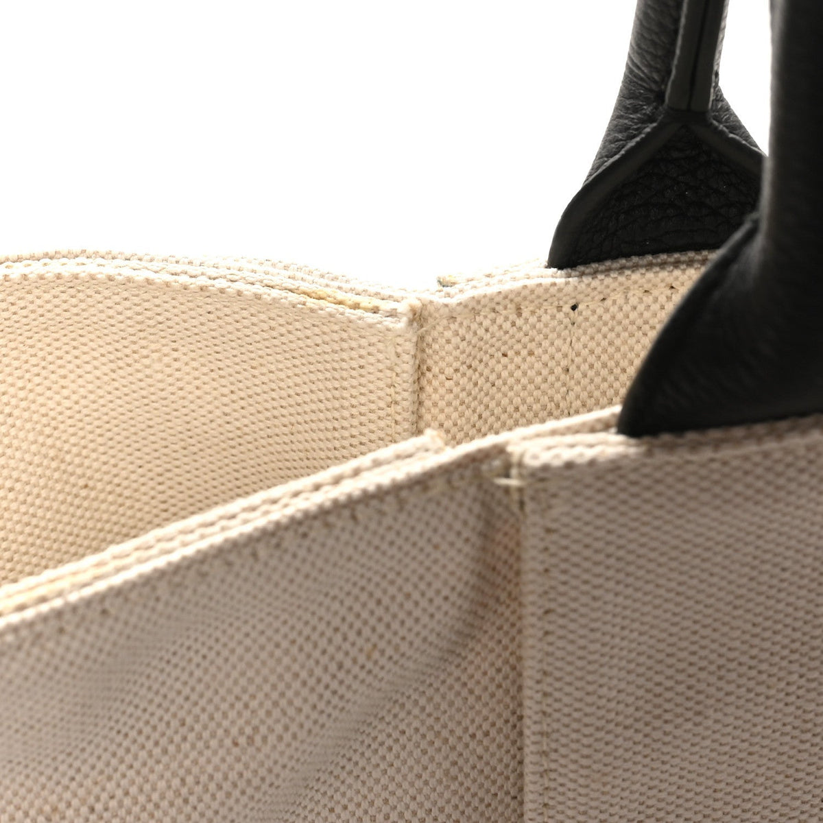 Bottega Veneta Canvas Maxi Intrecciato Large Arco Tote Beige Black