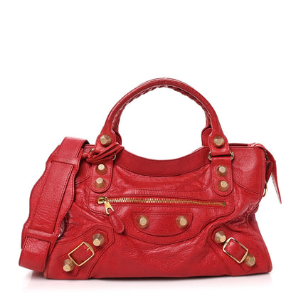 Balenciaga Agneau Giant 21 Gold City Rouge Coquelicot