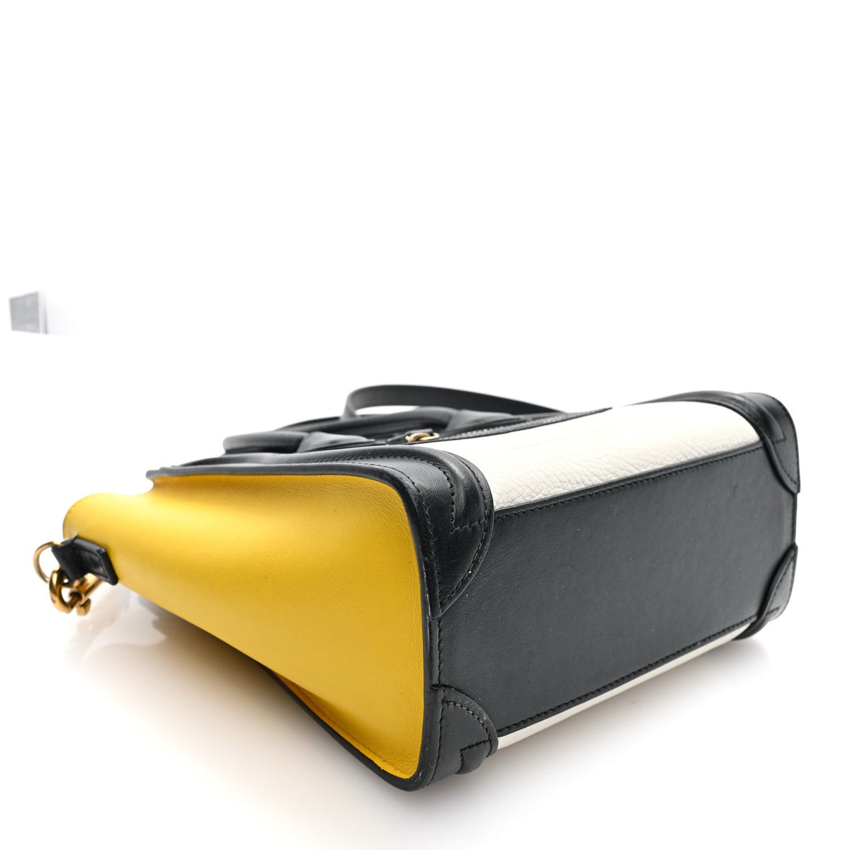Celine Calfskin Nano Tri-Color Luggage Bag Yellow