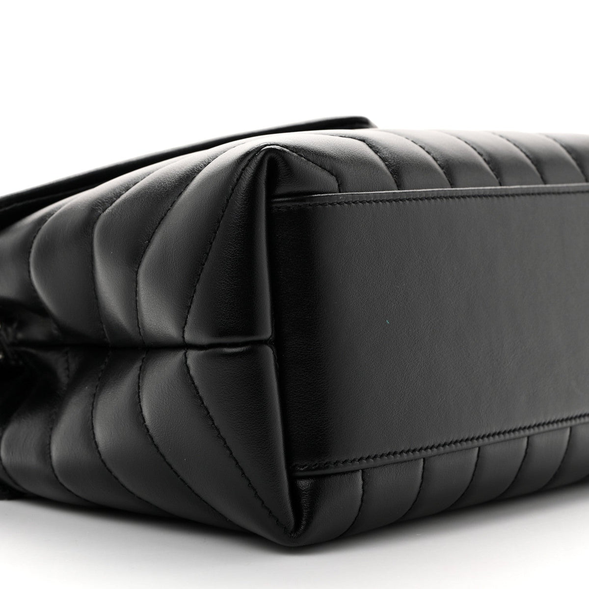 Saint Laurent Calfskin Y Quilted Monogram Small Loulou Chain Satchel Black