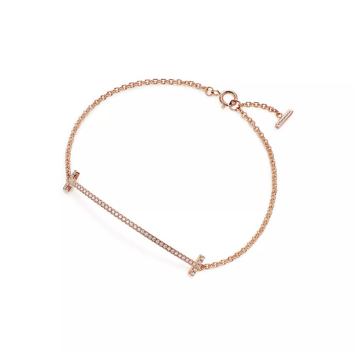 18K Gold Diamond Tiffany T Smile Bracelet
