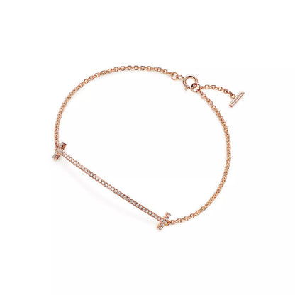18K Gold Diamond Tiffany T Smile Bracelet