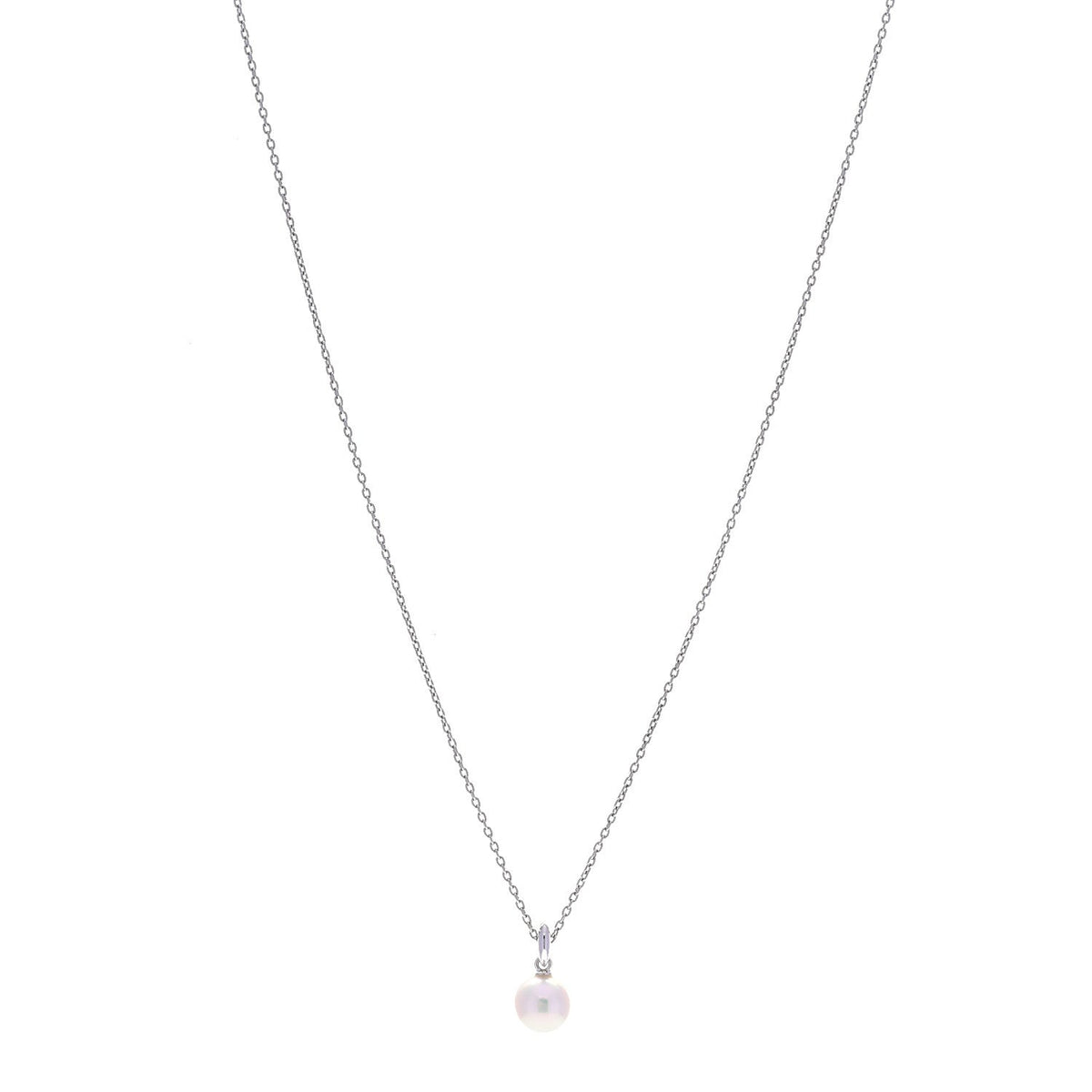 Mikimoto 18K White Gold Akoya Cultured Pearl 6.5-7mm Pendant Necklace