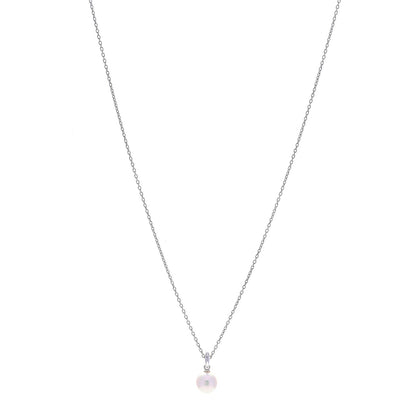 Mikimoto 18K White Gold Akoya Cultured Pearl 6.5-7mm Pendant Necklace