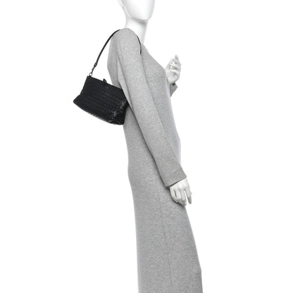 Bottega Veneta Nappa Intrecciato Mini Shoulder Bag Black